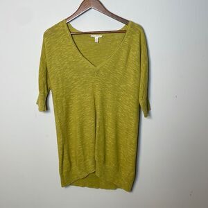 Eileen Fisher Organic Linen Cotton V-Neck Sweater Size Small